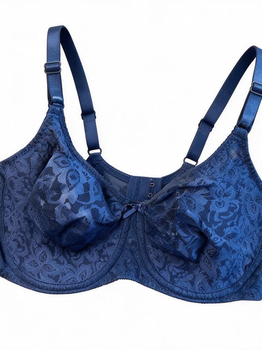 Bali Lace ’n Smooth Underwire Bra 36DD Navy Blue NWT